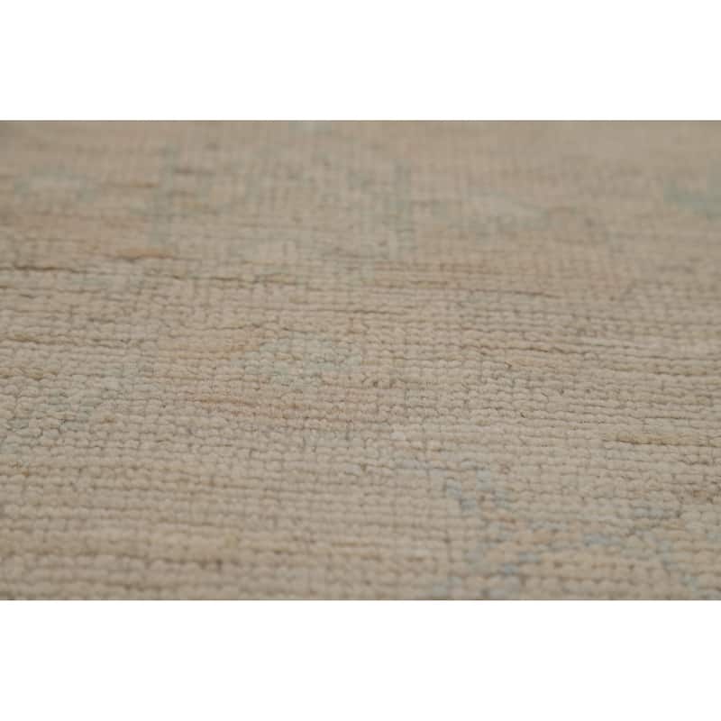Hand Knotted Oriental 100% Wool Carpet Transitional All-Over Beige & Ivories Oushak Area Rug - 10' 0'' X 8' 0''