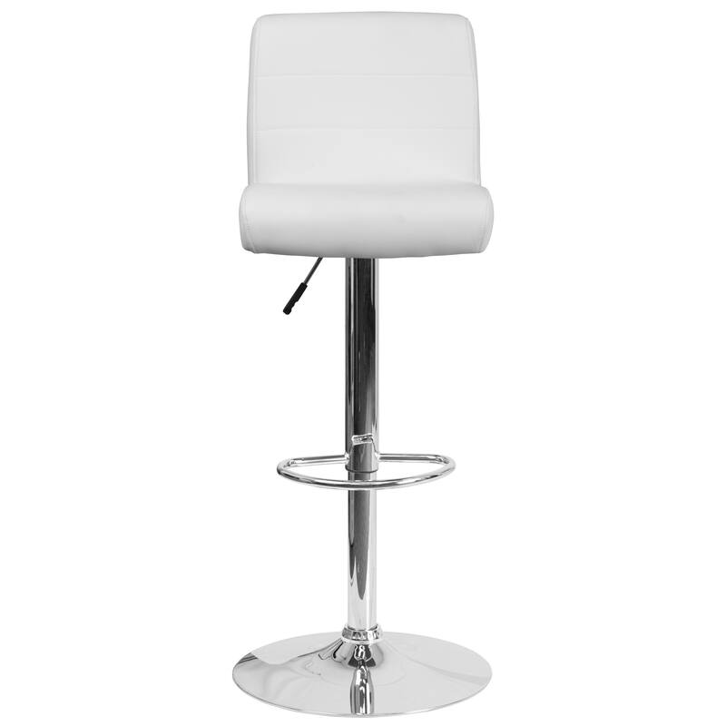 Vinyl Adjustable Height Barstool - 16.25"W x 19.5"D x 36.75" - 44.75"H