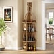 preview thumbnail 3 of 7, 75-Inch Tall Wooden Wine Rack with Storage Shelves