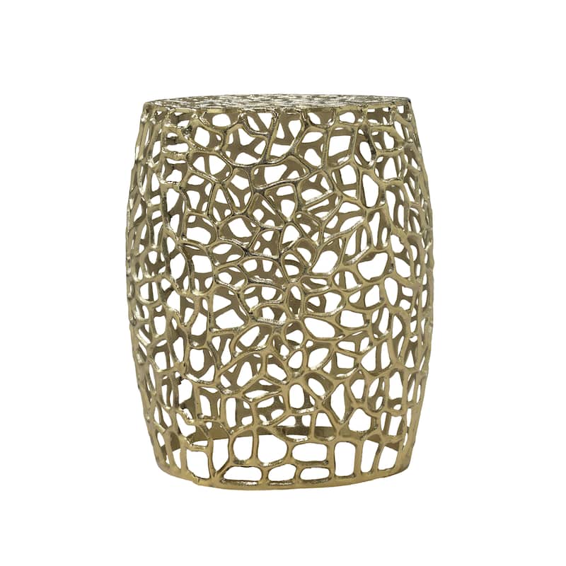 Christopher Knight Home - Inmax Aluminum Drum End Table with Intricate Design
