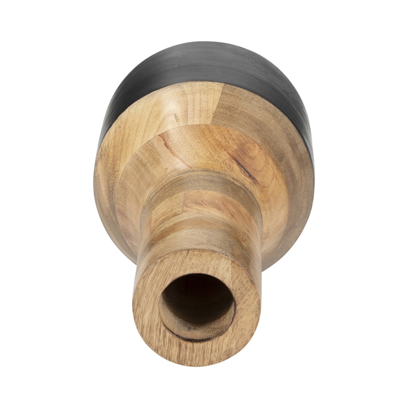 Sagebrook Home Modern Neutral Mango Wood Brown/Black Cylinder Tone Natural Vase