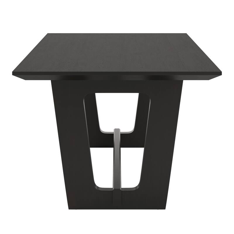 Harstad 72" Rectangular Wood Dining Set with Vegan Leather Upholstered Chairs by iNSPIRE Q Modern