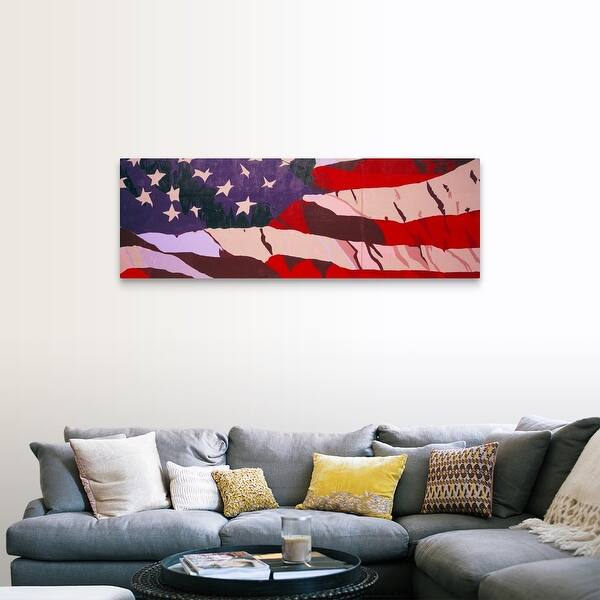 Shop Hand Painted Mural American Flag Canvas Wall Art On Sale