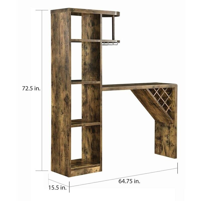 Kady Rustic Wood Bar Unit