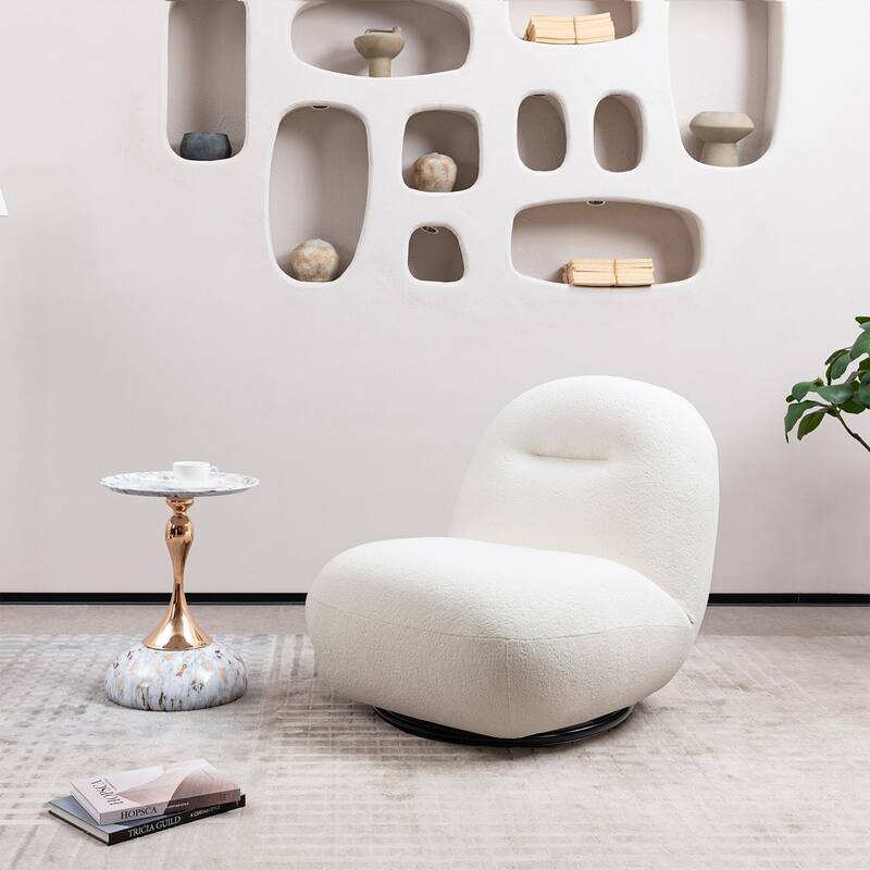 2-Piece Swivel Accent Chair Lounge Chair, Ice Flower Velvet Sofa Chair, Single Cloud Chair Armless Cozy Chair