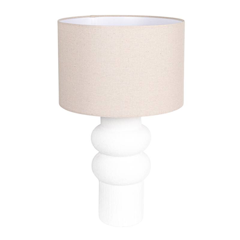 Stoneware Table Lamp with Linen Shade - 15.0"L x 15.0"W x 24.5"H