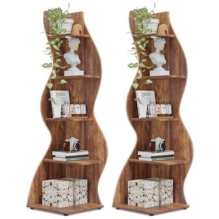 5 Tier Corner Shelf Tall Bookshelf Bookcase