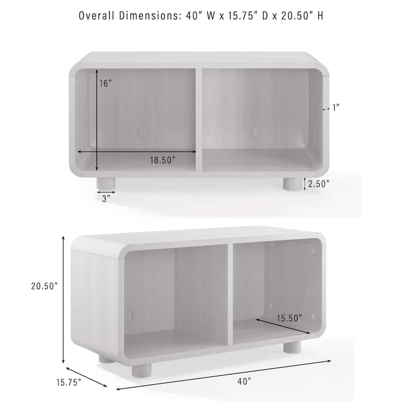 Crosley Zoe Medium Record Player Stand With Vinyl Storage - 15.75"d x 40"w x 55.11"h