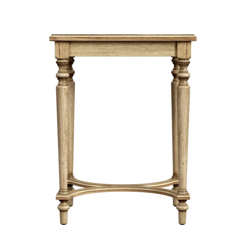 Tyler 18 in. W Rectangular Wood Side Table with 4-Way Match Veneer Inlay