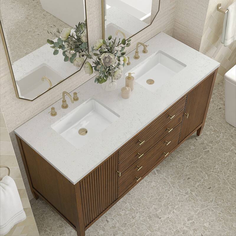 James Martin Vanities 485-V60D-3LDL Myrrin 60" Double Basin Wood