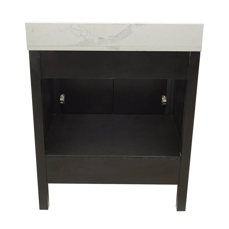 Nevado 37" Bathroom Vanity with Cultured Marble Vanity Top Sink in White with White Basin