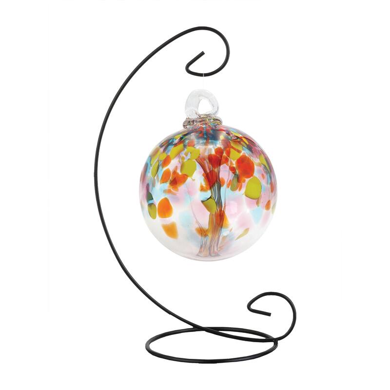 Tree Of Life 4In Eden Hand Blown Glass Ball With Stand