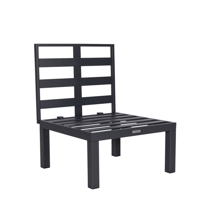 Outdoor 7-Piece Modern Patio Sectional Sofa Set Aluminum Frame W/ Coffee Table for Outdoor Summer Porch Backyard