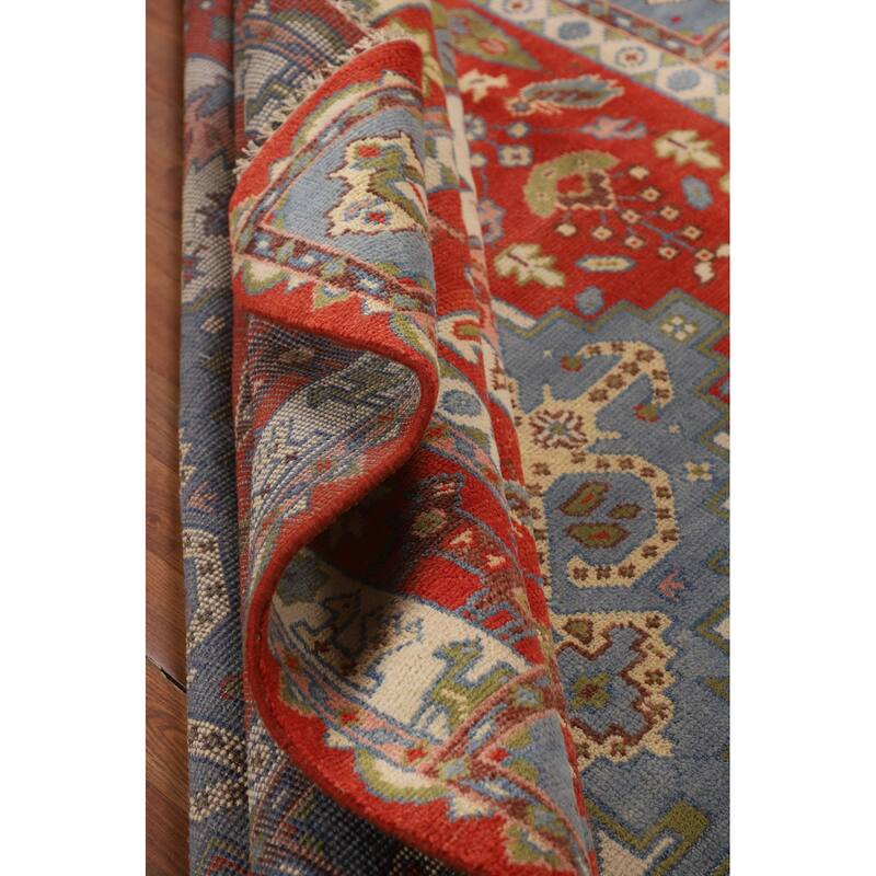 Tribal Geometric Ziegler Area Rug Hand-Knotted Oriental Wool Carpet - 7'10"x 9'8"