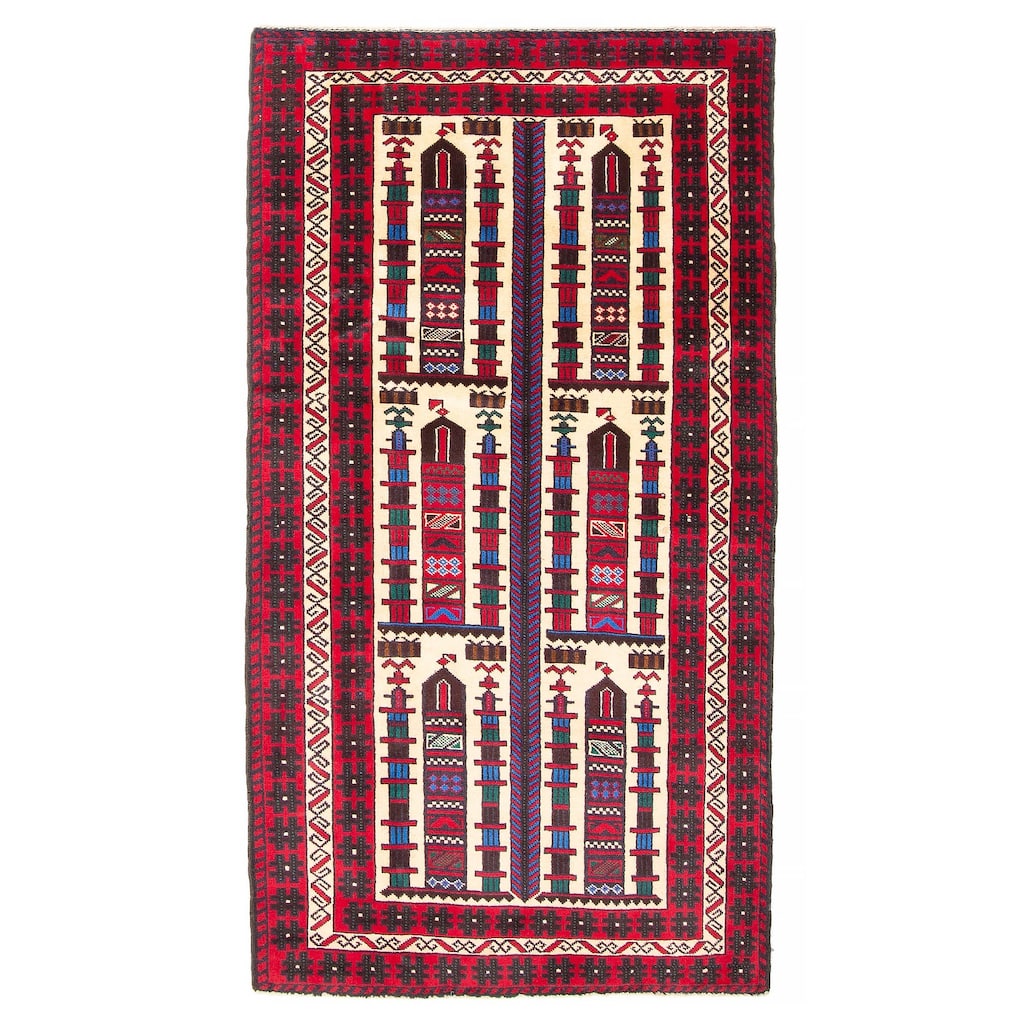 ECARPETGALLERY Hand-knotted Teimani Cream Wool Rug - 3'5 x 6'8