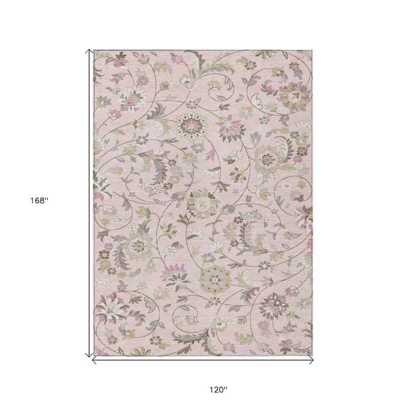 HomeRoots Floral Transitional Rectangle Outdoor Rug