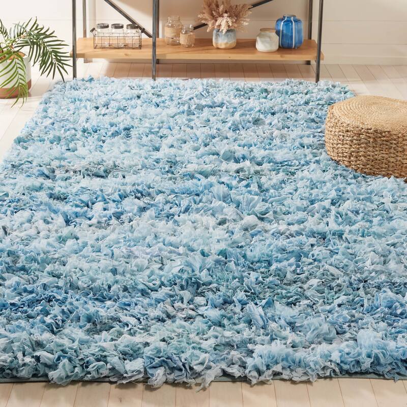 SAFAVIEH Handmade Rio Shag Chihoko 3.5-inch Extra Thick Decorative Rug - 8' x 10' - Sky