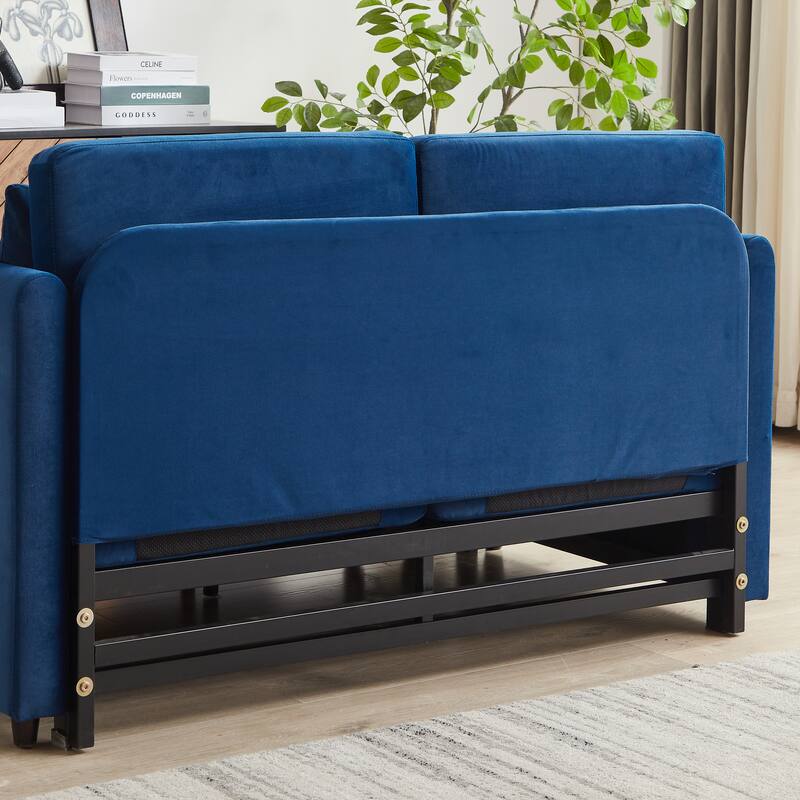 54Inch Convertible Sleeper Sofa with Pull Out Bed and 2 Arm Pockets