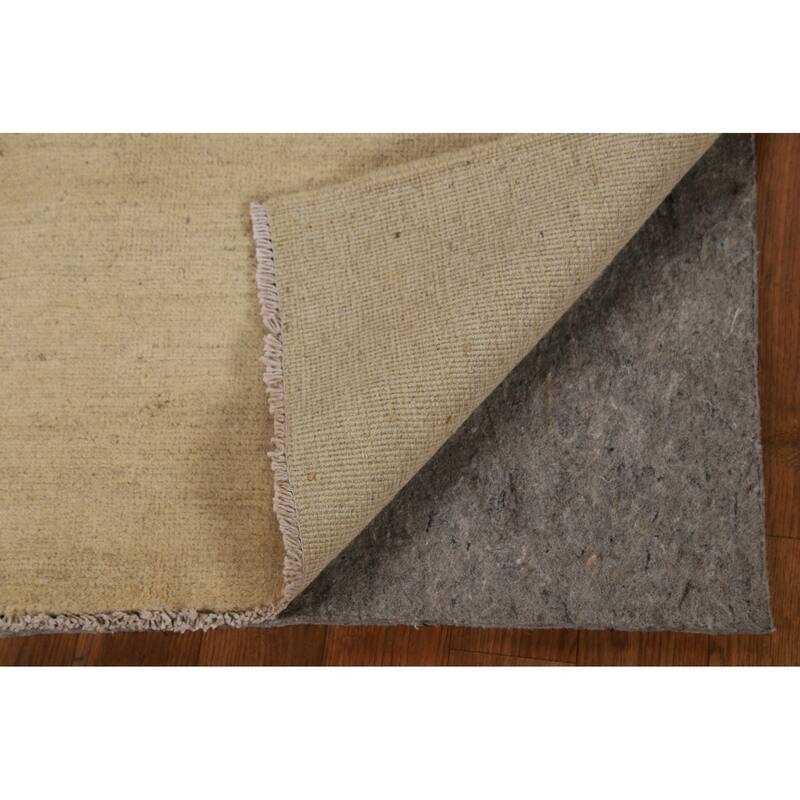 Gabbeh Modern Accent Rug Handmade Solid Beige Wool Carpet - 3'1"x 4'0"