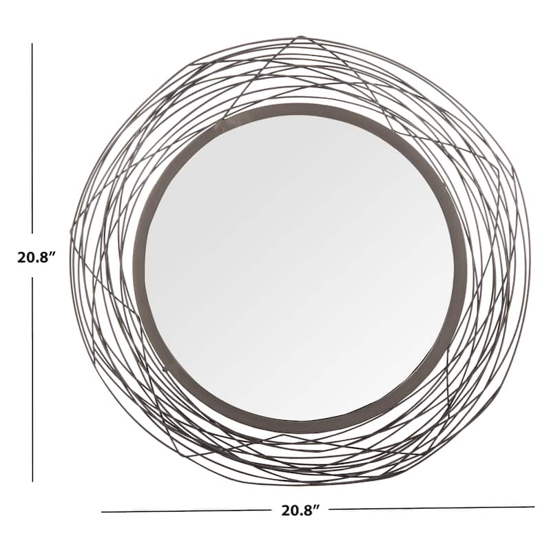 SAFAVIEH Nixie 21-inch Modern Black Round Mirror - 20.8" W x 0.8" L x 20.8" H