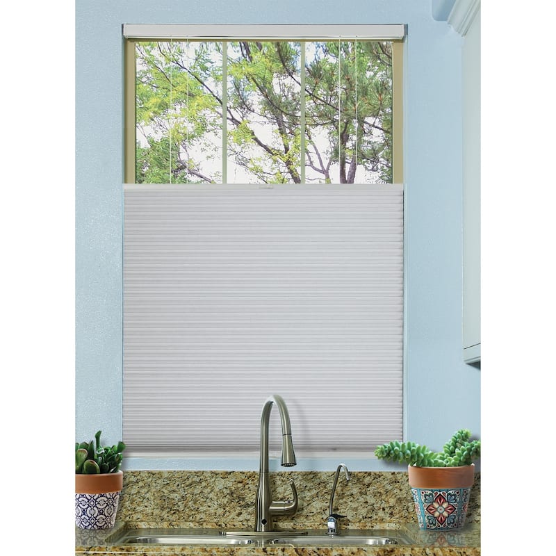 BlindsAvenue Cordless Top Down/Bottom Up Blackout Cellular Honeycomb Shade, 9/16" Single Cell, White
