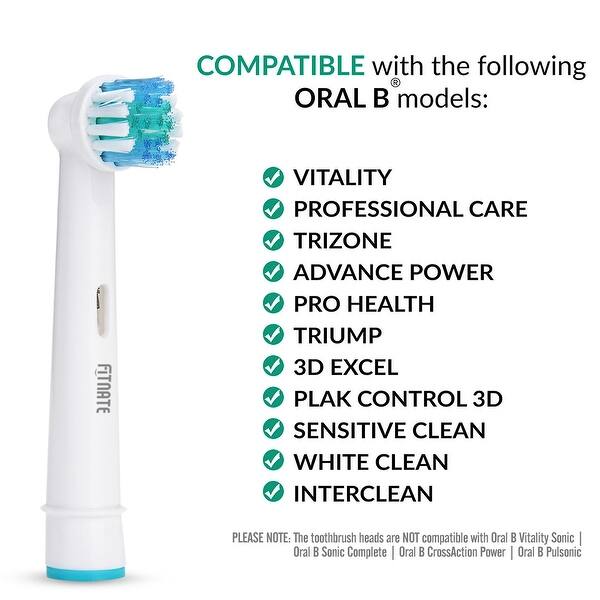 Shop 8pcs Fitnate Generic Electric Toothbrush Replacement Heads For Oral B Braun Flexisoft Overstock 26955752