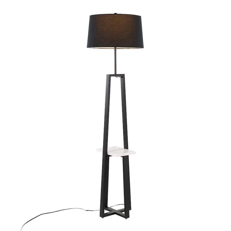 Silver Orchid Pugo Shelf Floor Lamp - Black/Black