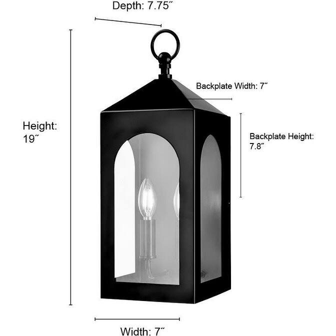 Millennium Lighting 7802 Bratton 2 Light 19" Tall Outdoor Wall Sconce