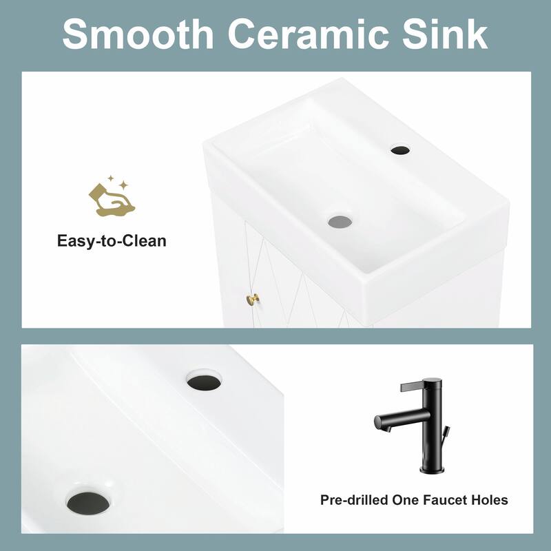 20" Bathroom Vanity with Ceramic Sink