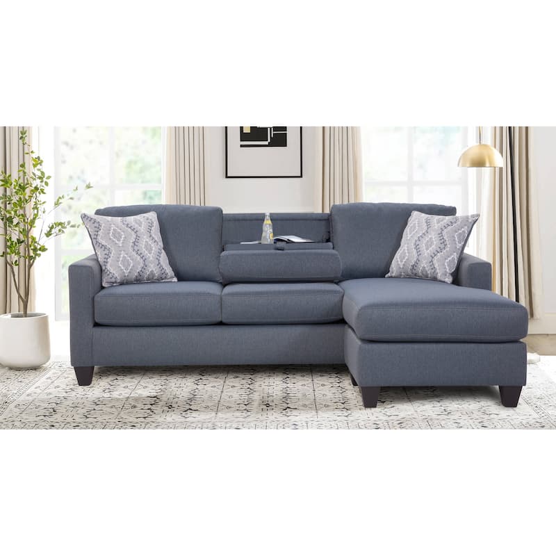 American Furniture Classics Eureka Sofa Chaise with Drop Down Table and USB