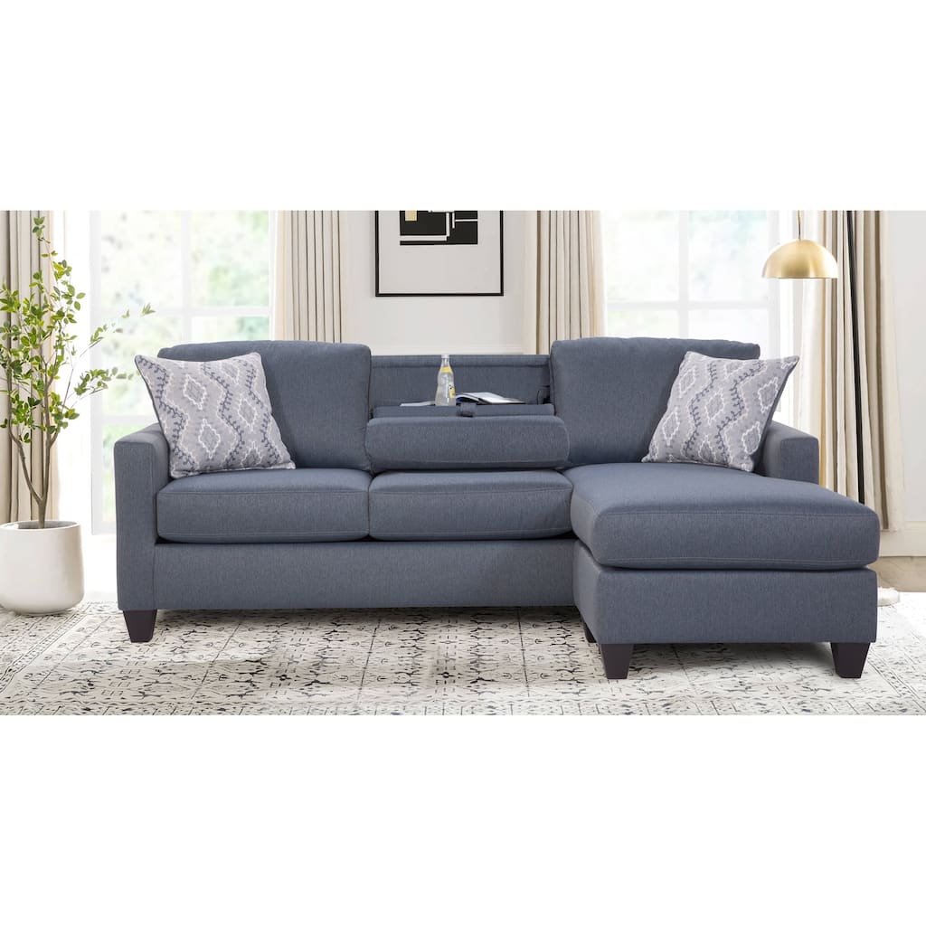 American Furniture Classics Eureka Sofa Chaise with Drop Down Table and USB
