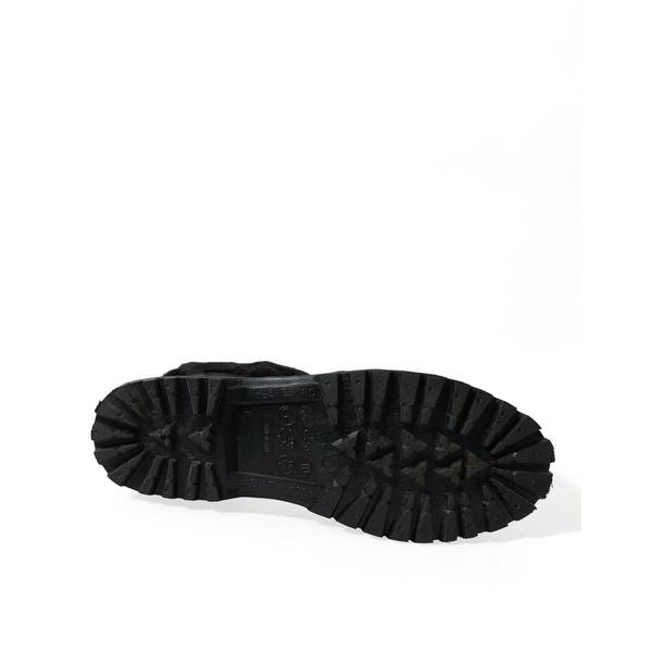 Dolce & Gabbana Sleek Black Shearling Mid Calf Men display picture 3