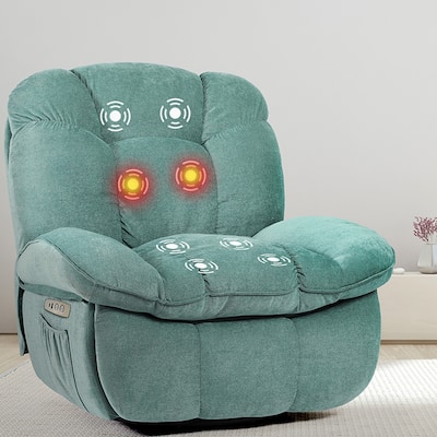 XINMICS Power Recliner Chair, Massage Chair Recliner with Heated, Modern Swivel Rocking Recliner Chairs for Adults with USB