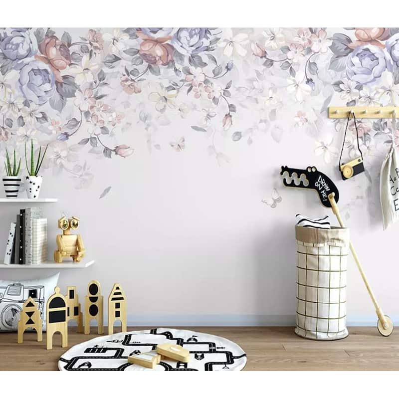 GK Wall Design Dark Floral Soft Vintage Blossom Removable Wallpaper