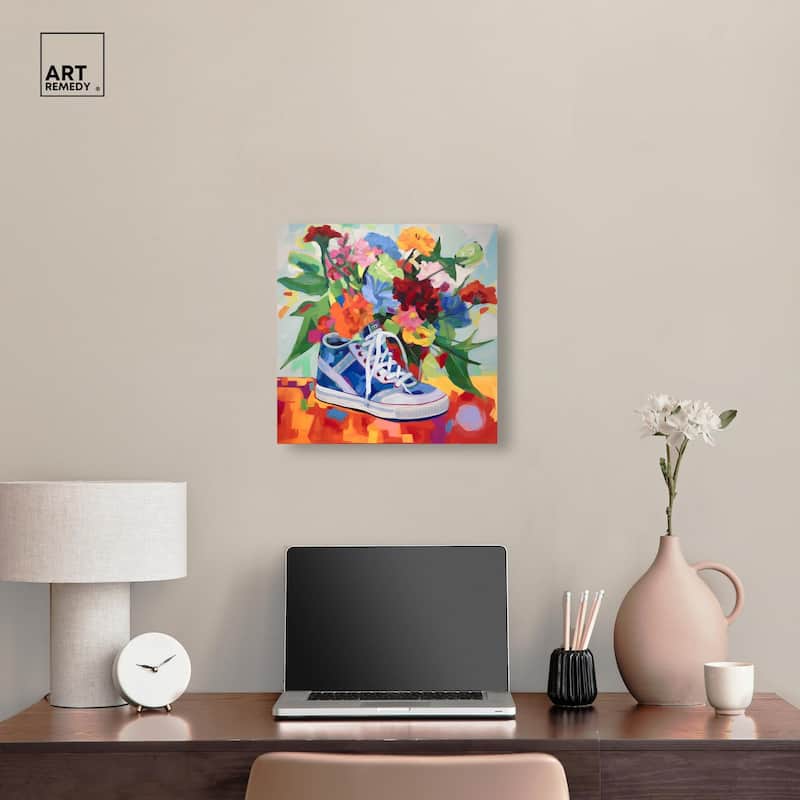 Colorful Sneaker Bouquet Canvas by Art Remedy, Gallery Wrapped