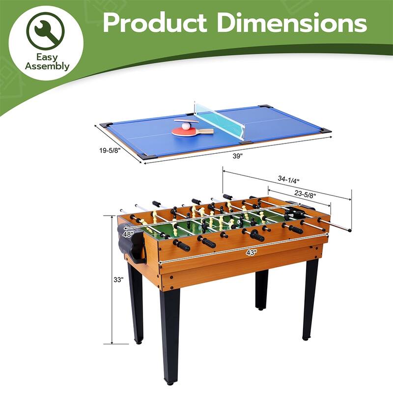 5 in 1 Multi Game Table, Combo Game Table, Game Room, Friends & Family - 43"W