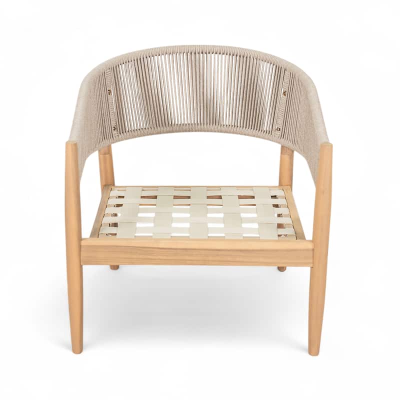 Christopher Knight Home - Lukas Rustic Acacia Patio Club Chair with Rope（Set of 2）.