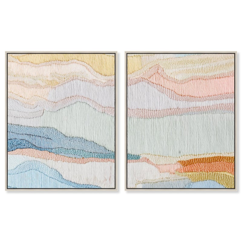 Gentle Breeze II Canvas Set of 2 by Art Remedy - 16" x 20" - Silver