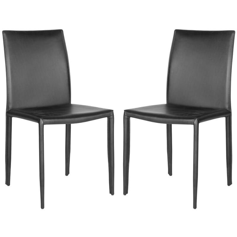 SAFAVIEH Oneida Faux Leather Dining Room Chair (Set of 2) - 18.9" W x 22.8" L x 35.8" H - 19"Wx23"Dx36"H