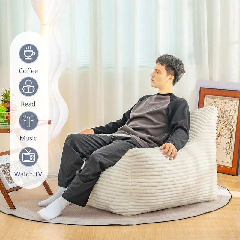 Bean Bag Chair for Adults with Armrests, Oversized Comfy Beanbag Lounge Lazy Floor Sofa Chair