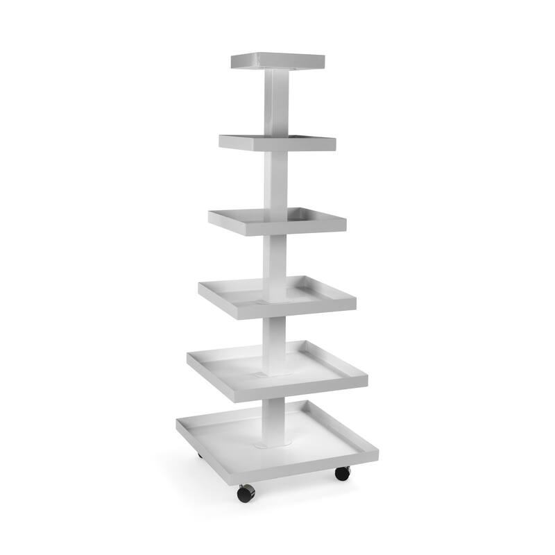 6 Tier Square Metal Organizer - White