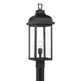 Artcraft Madrid - 1-Light Outdoor Post-Light - Clear Glass Shade - Black Finish