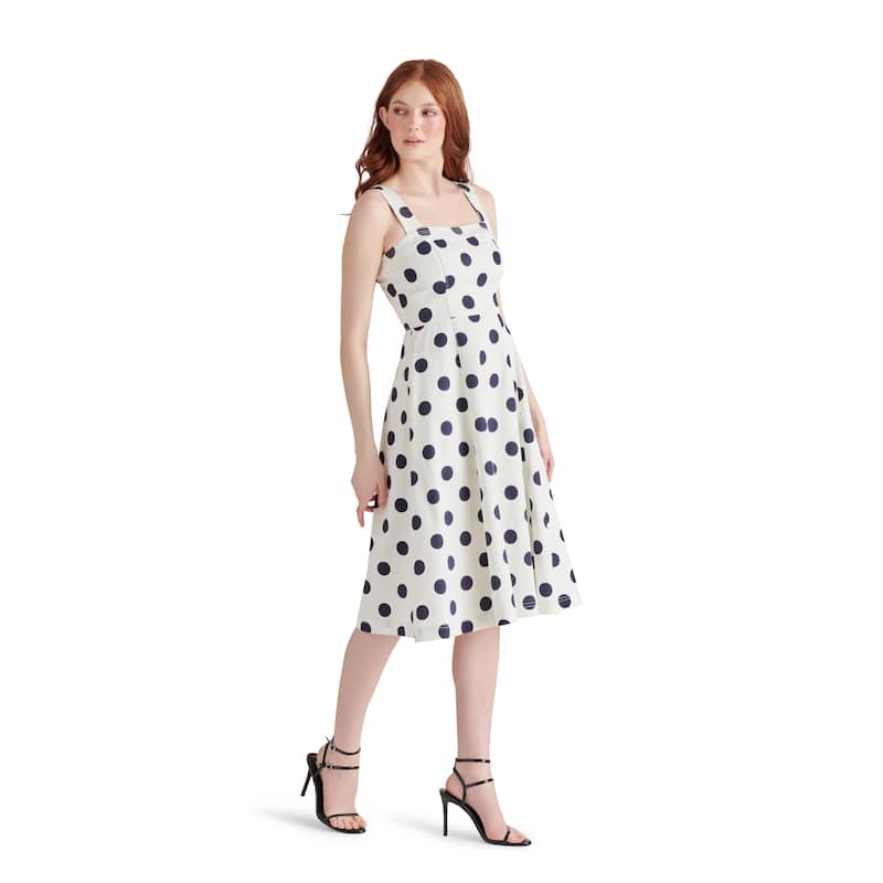 Steve Madden Dolly Polka Dot Cotton Midi Dress