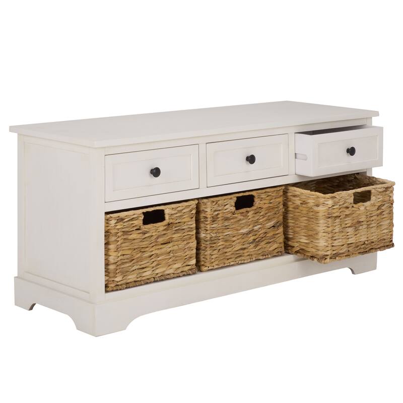 SAFAVIEH Ara Grey 3-Drawer Storage Unit - 42.1" x 15.4" x 19.7" - 42"W x 15"D x 20"H