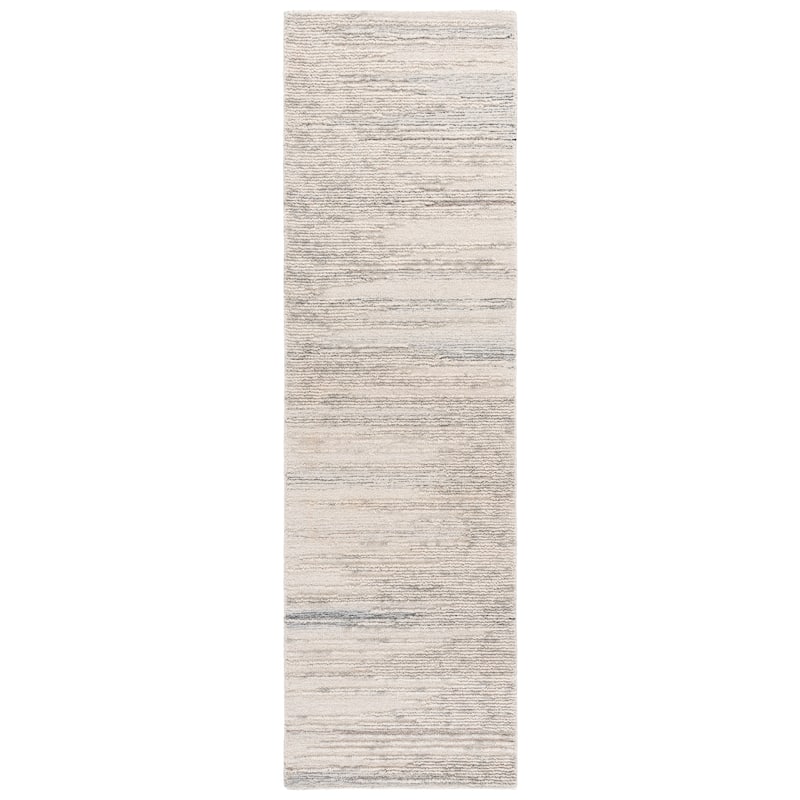 SAFAVIEH Handmade Abstract Saadat Wool Rug - 2'3" x 8' Runner - Grey/Ivory