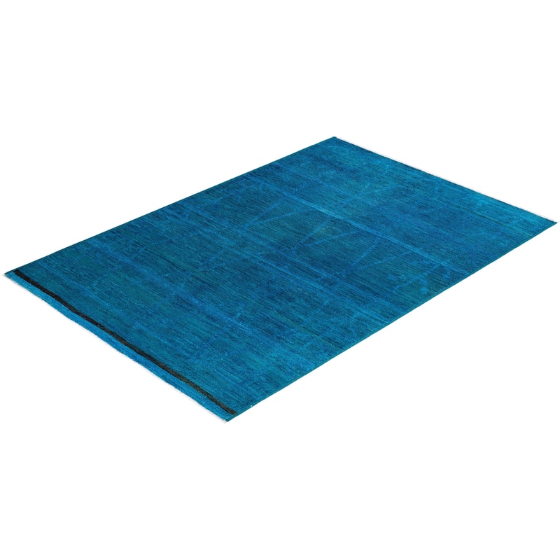 Contemporary Overdyed Wool Hand Knotted Area Rug - 6' 3" x 8' 10"