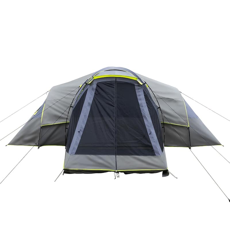 Three Rooms Polyester Cloth Fiberglass Poles Camping Tents Family Tent