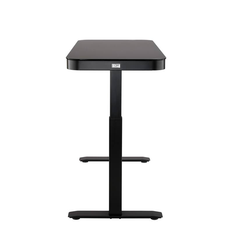 AIRLIFT 47.5 in Tempered Glass Electric Standing Desk Top Dual 2.4A USB Charging Port Height Adjustable to 47.5 in H