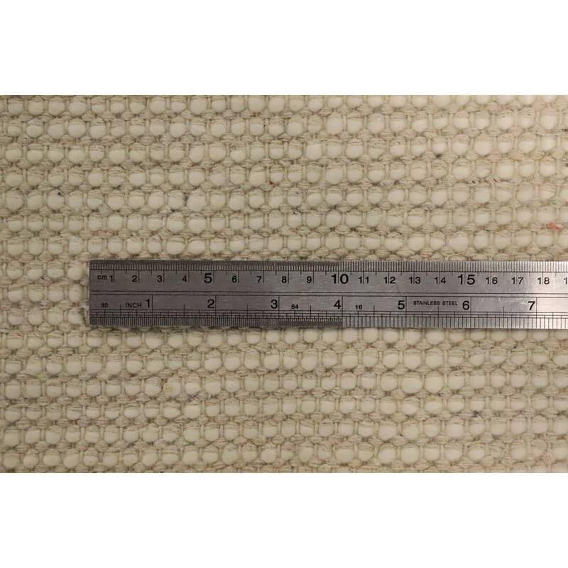 Hand Knotted Oriental 100% Wool Carpet Modern Geometric Beige & Ivories Modern Gotti Design Area Rug - 7' 5'' X 5' 0''