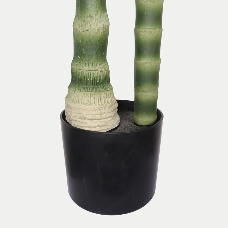 Lush Black Pot Golden Cane Palm - Lifelike Tropical Faux Plant for Indoor & Outdoor Spaces